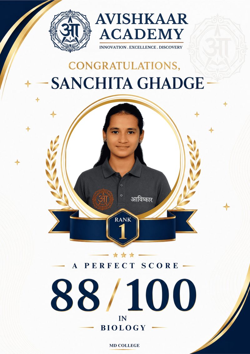 Sanchita Ghadge, perfect score in Biology